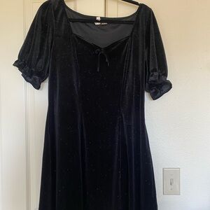 Black Velvet Velour mini glitter shimmer mini dress for H&M